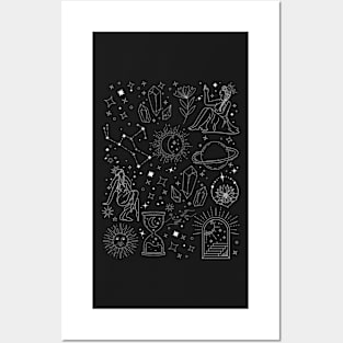 Universe pattern  black background Posters and Art